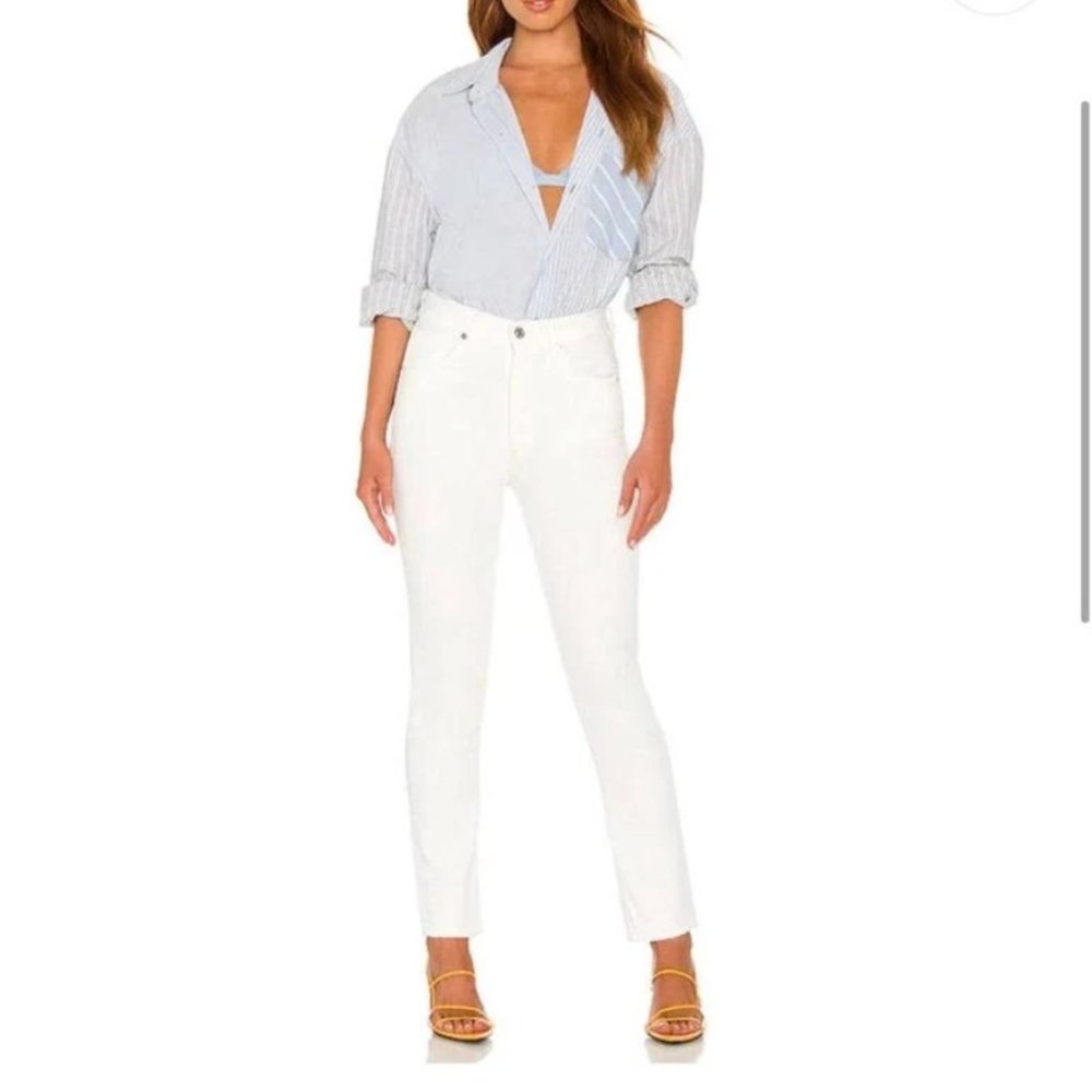 Citizens of Humanity Charlotte High Rise Straight Jean in White (Size 24) NWT